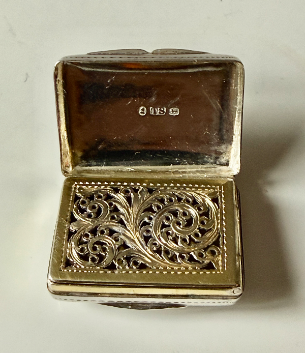 silver vinigrettte with clear cartouche