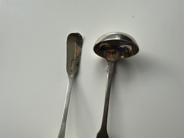 Maker's Mark (J.M.J.): Appears to be the sponsor's or silversmith's initials, which has been recorded on 19th-century Scottish and British provincial silver pieces (such as sauce ladles assayed in Glasgow 