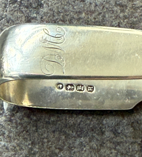 Rare Victorian sterling silver sugar tongs assayed in Exeter 1864 (the office closed in 1883).
A less common provincial assay mark.