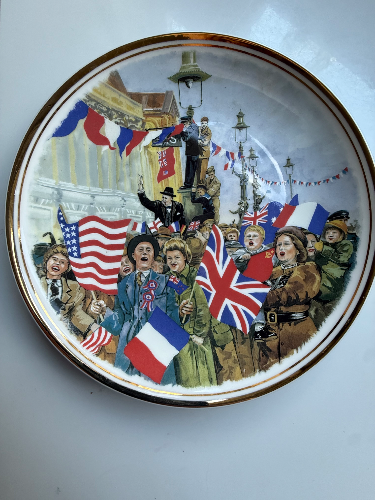 VE Day comparative placque