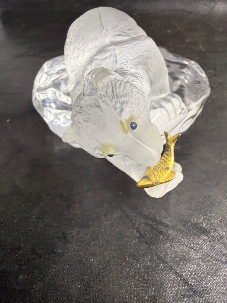 Faberge polar bear with 22ct gold fish