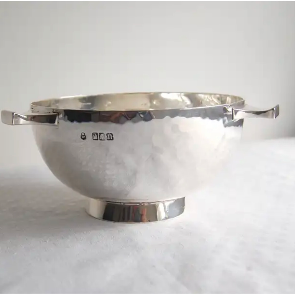 Fine Irish sterling silver three-handled TYG (traditional multi-handled drinking vessel) by West & Son, assayed in Dublin 1928.