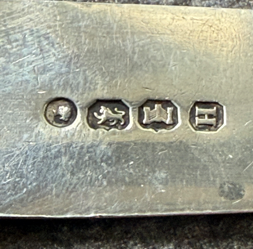 Rare Victorian sterling silver sugar tongs assayed in Exeter 1864 (the office closed in 1883).
A less common provincial assay mark.