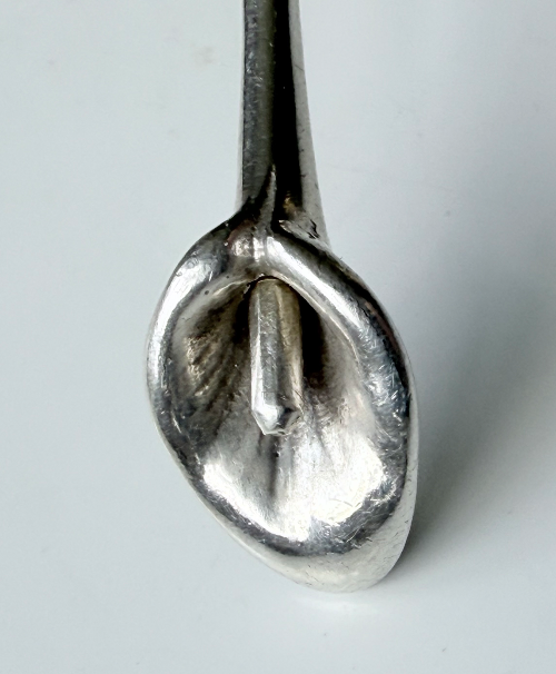 Decorative Art Nouveau silver sifter spoon by James Dixon & Sons, Sheffield circa 1877.