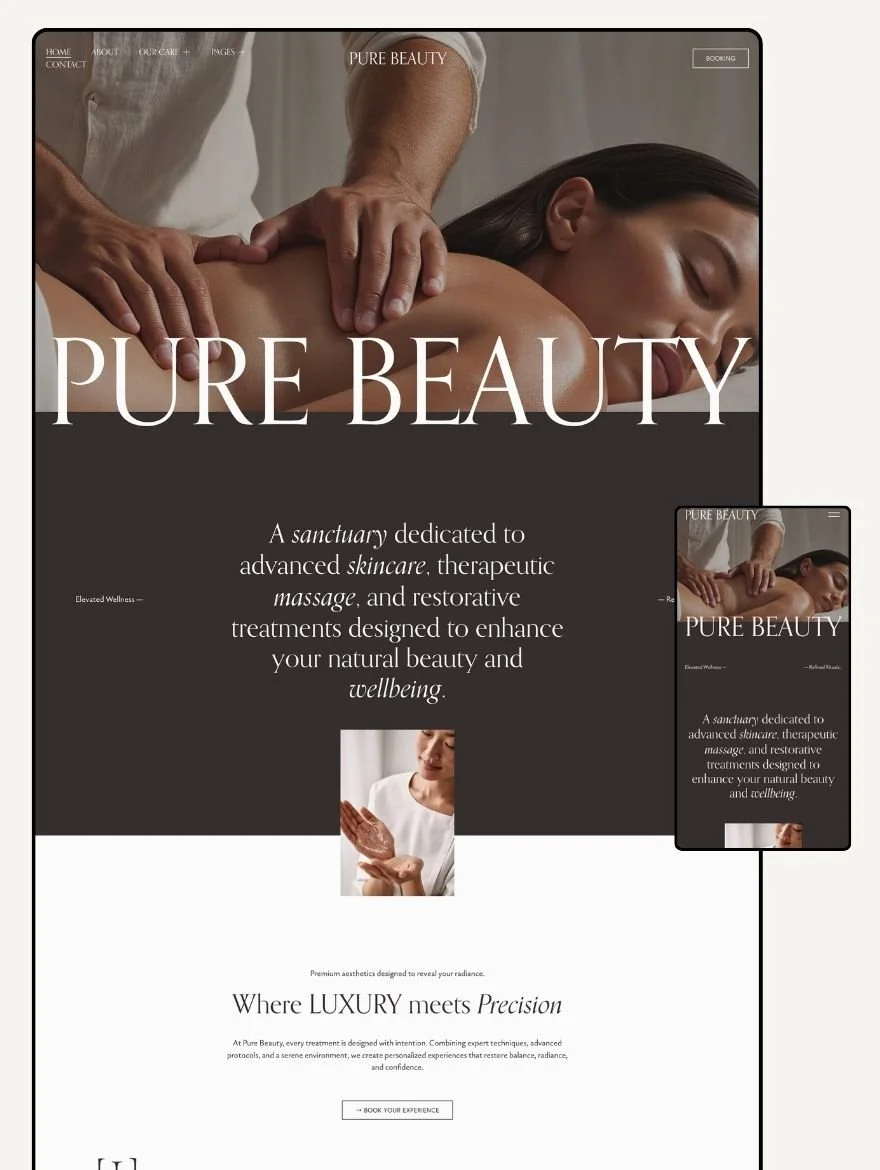 Template Squarespace - site web institut de beauté, esthéticienne , massage