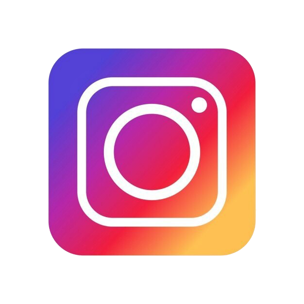 Instagram logo with a gradient background of purple, pink, orange, and yellow colors.