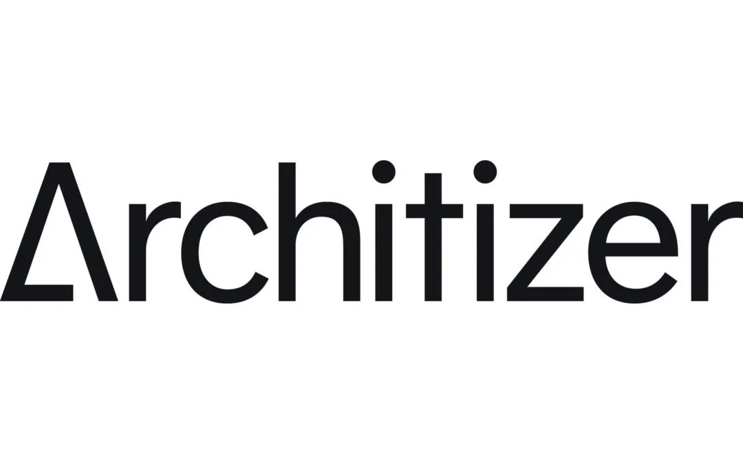 The word 'Architizer' in black font on a white background with the letter 'A' stylized as an upside-down triangle.
