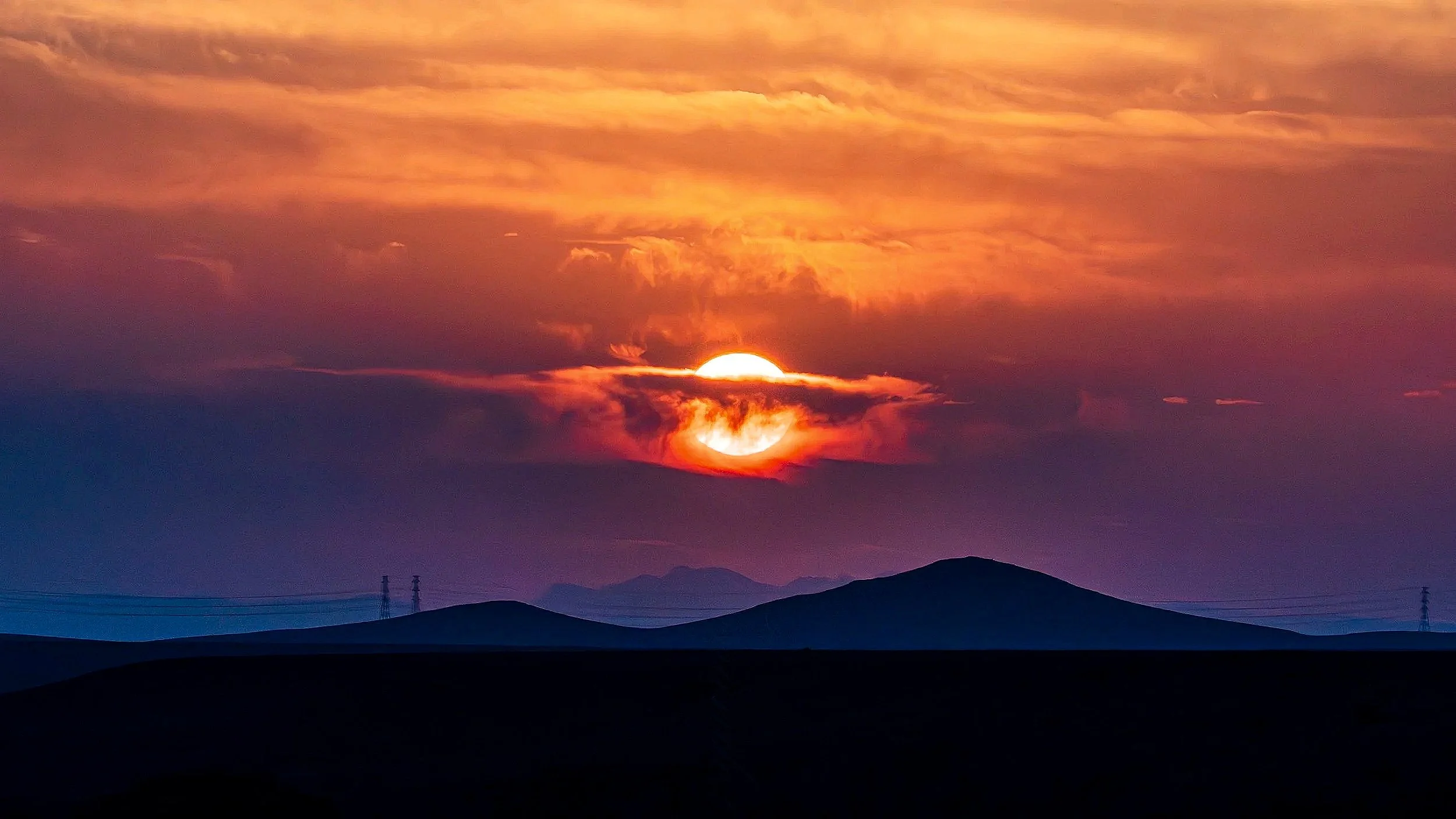 Saudi Arabia -- Sunset near Alula cliff peak
