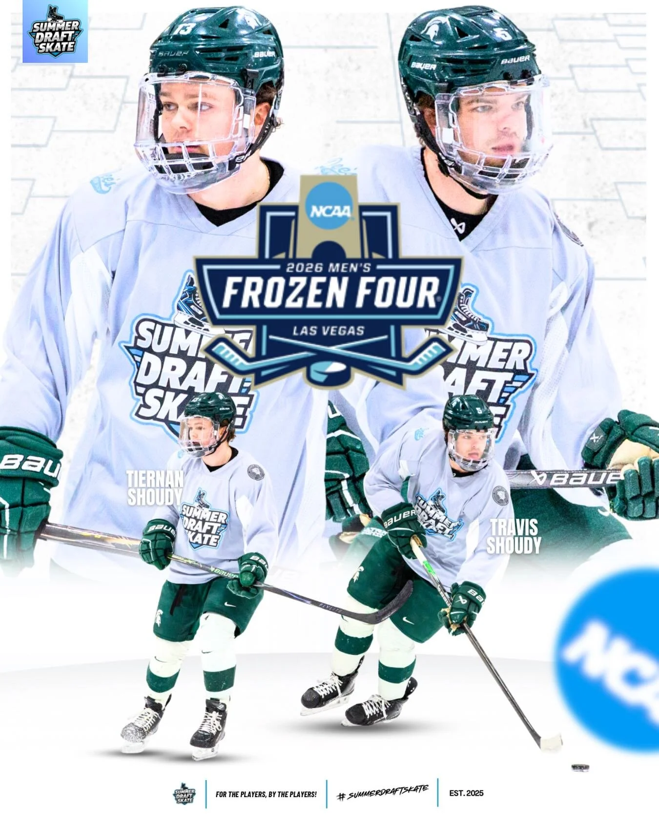 THE ROAD TO THE FROZEN FOUR STARTS NOW ❄️

best of luck to our guys @tiernanshoudy and @shoudytrav as they hit the ice and begin their journey in the 2026 NCAA Men&rsquo;s Ice Hockey tournament tomorrow 🔥 

🎨: @_createdbyflow 
📸: @sarav.media 

#s