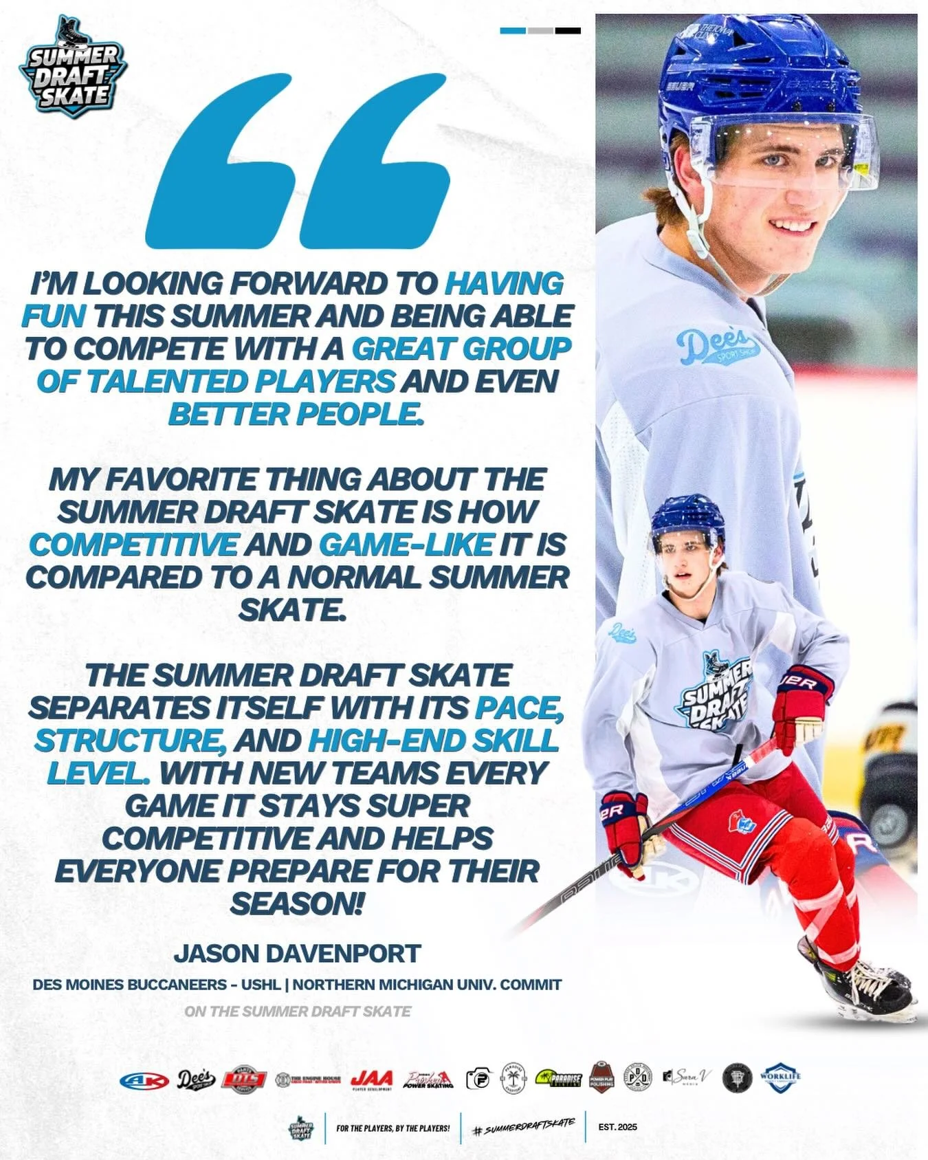 Davyyyyy 👊🏻

current des moines buccaneer and northern michigan univ. commit @jason_davenport7 is looking forward to having fun this summer and being able to compete with a great group of talented players and even better people 🔥

summer szn 🔜

?