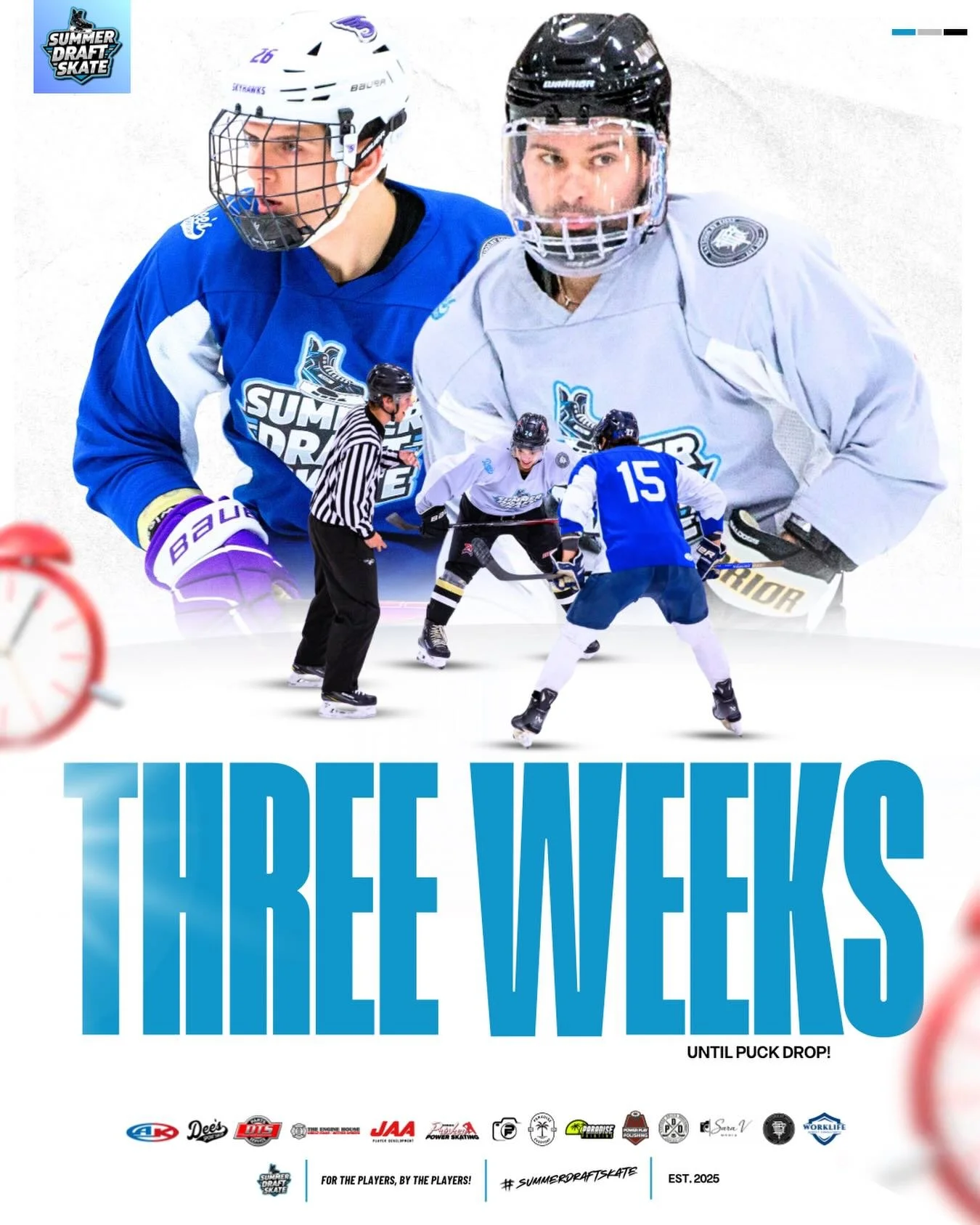 is it june yet 😅

THREE WEEKS UNTIL PUCK DROP!! ⏰⏰⏰

click the link in our bio for the complete schedule 🗓️

spots are extremely limited - if you want to skate, click the link in our bio on how to register 📲

📸: @sarav.media 

#summedraftskate