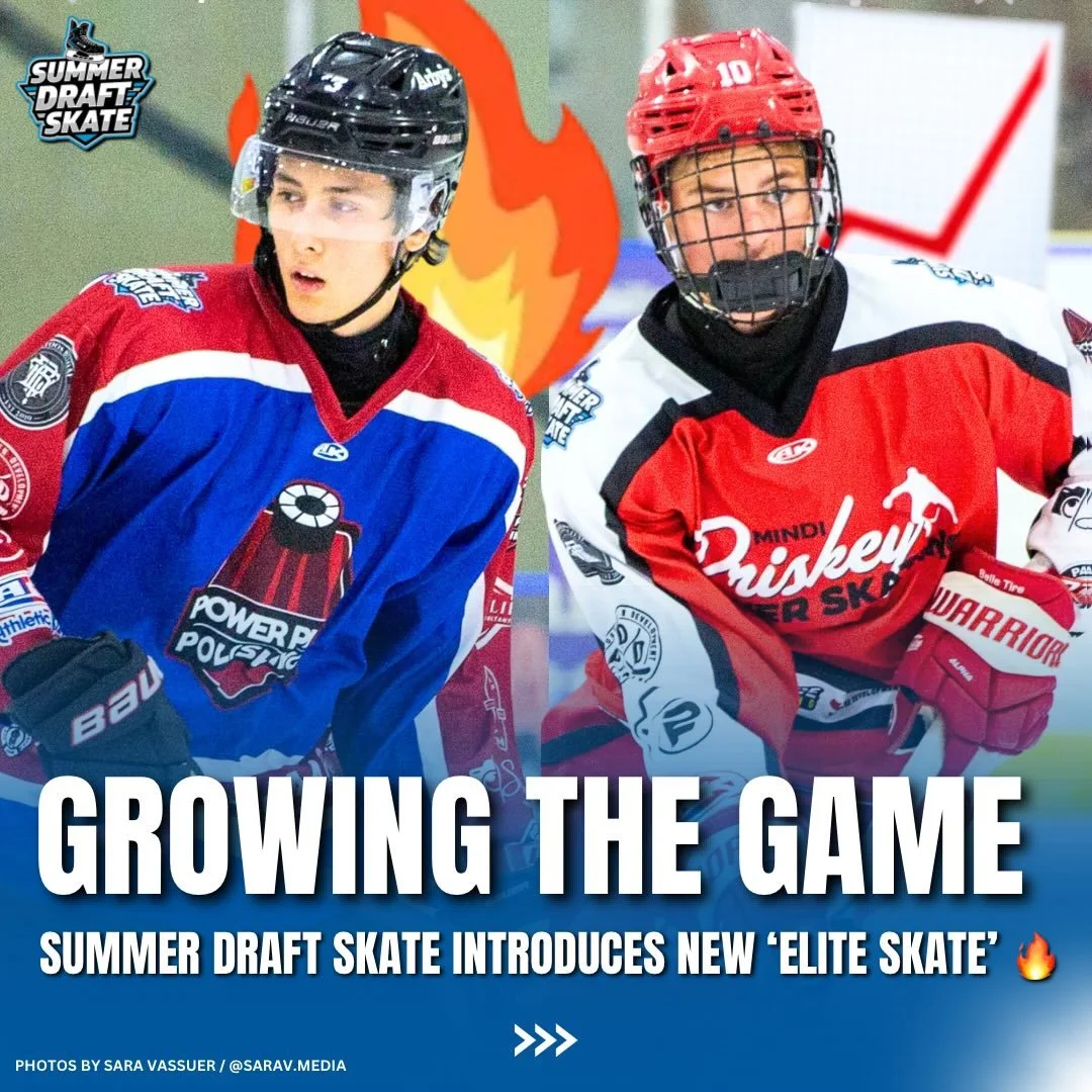 the @summerdraftskate is excited to announce the addition of our new Elite Skate this summer! 📊

featuring college (ACHA) players, junior (NCDC, USPHL, GOHL, etc.) players, AAA (18U, 16U) players, and high school players, the Elite Skates will provi