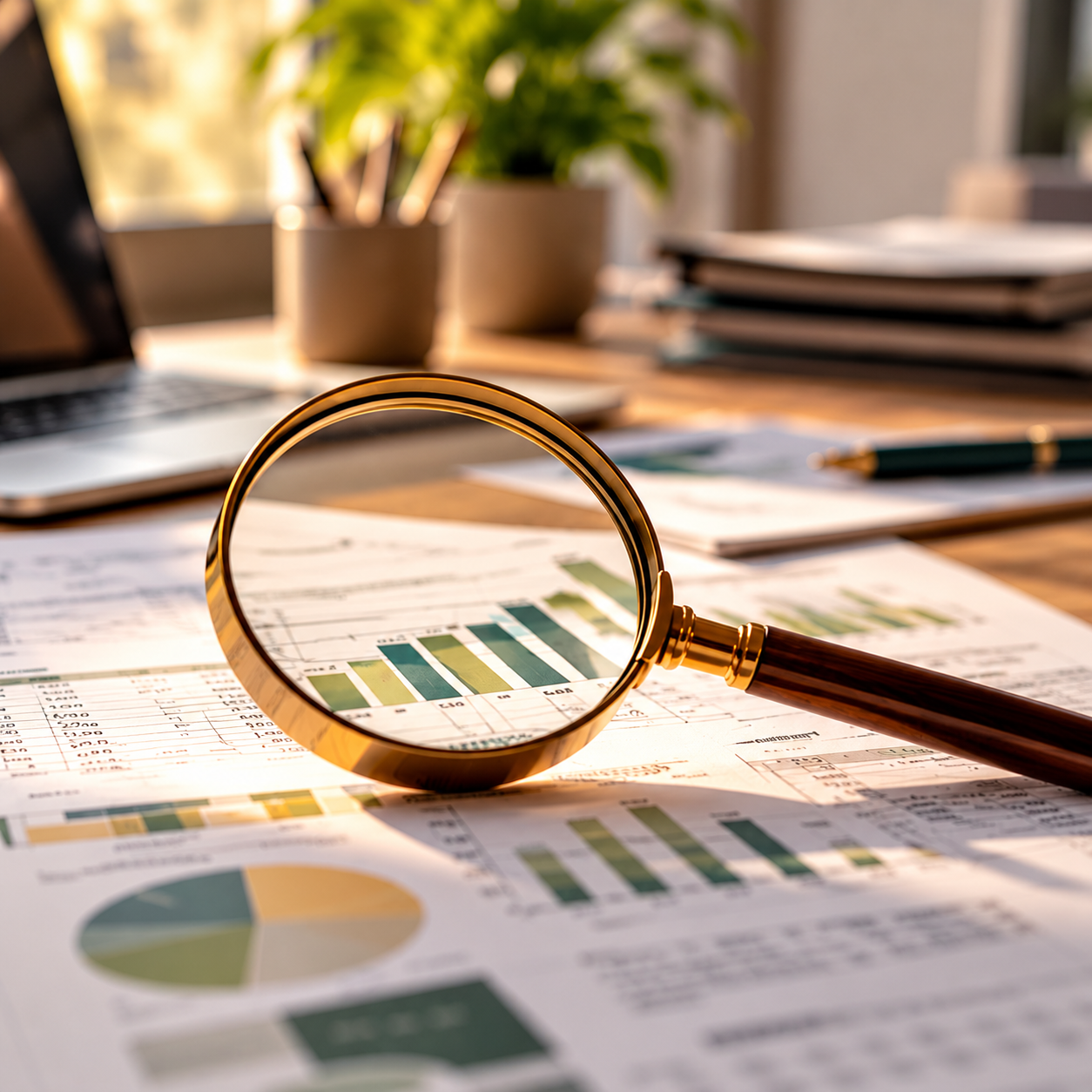 Magnifying glass & reports