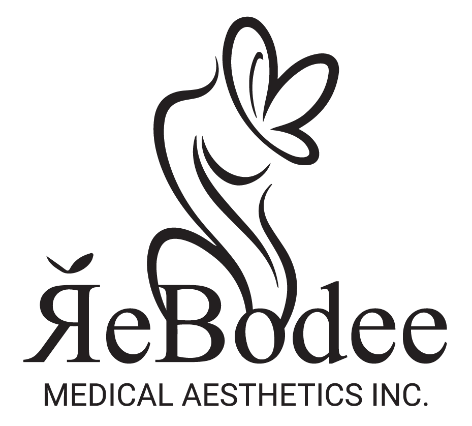 Re Bodee Medical Aesthetics Inc Logo with a designed flower on top of the name