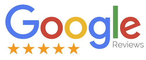 Text Graphic Reading: Google 5 Star Reviews