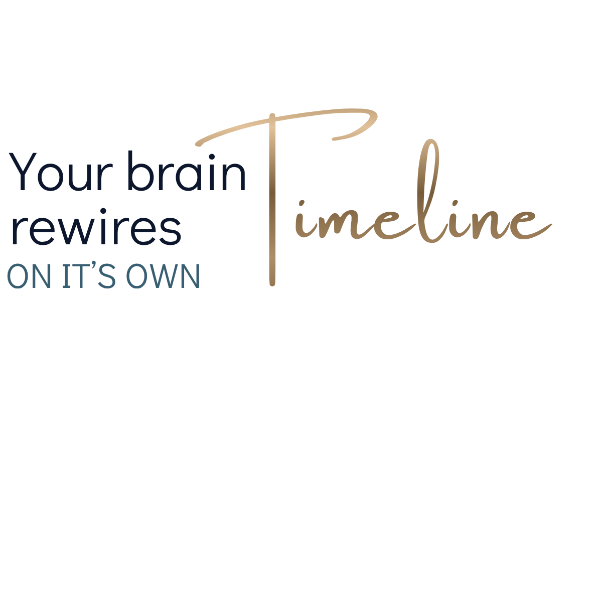 Text Graphic saying: "Your Brain Rewires On It's Own Timeline"