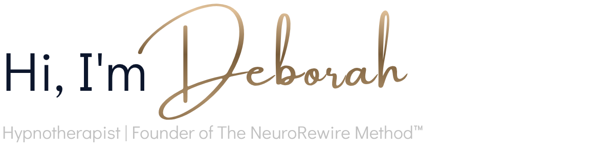 Text Graphic Reading: Deborah Belmonte, RTT® Hypnotherapist, Founder of The NeuroRewire Method™