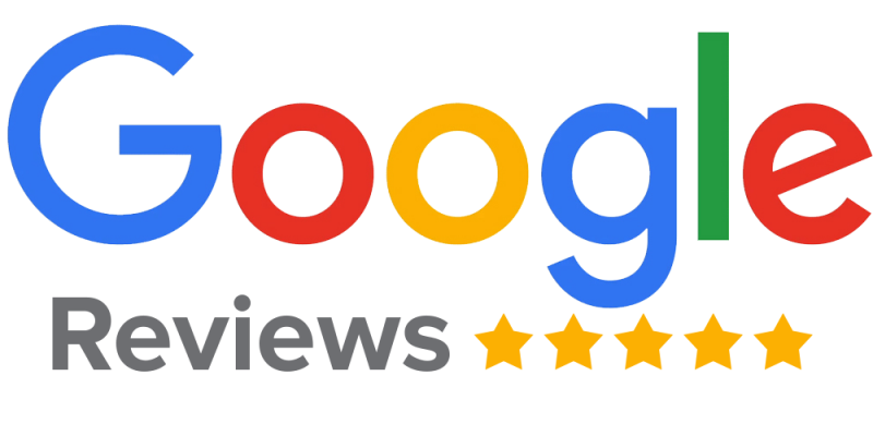 Text Graphic Reading: Google 5 Star Reviews