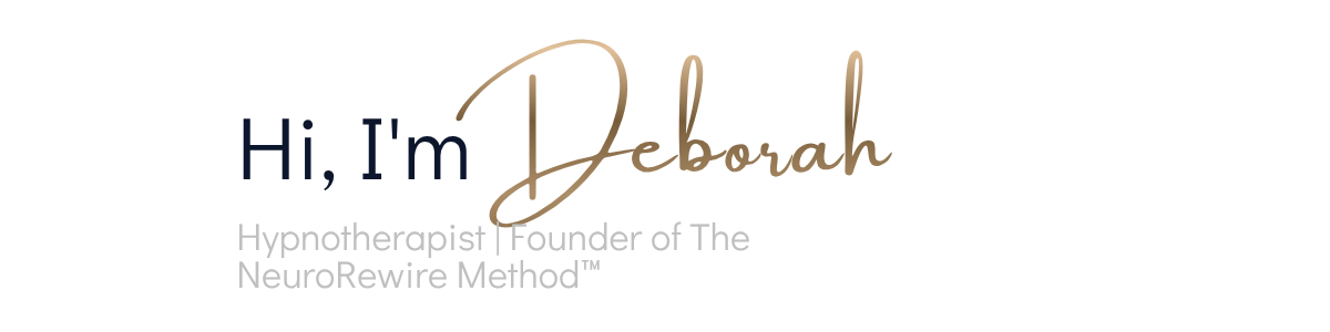 Text Graphic Reading: Deborah Belmonte, RTT® Hypnotherapist, Founder of The NeuroRewire Method™
