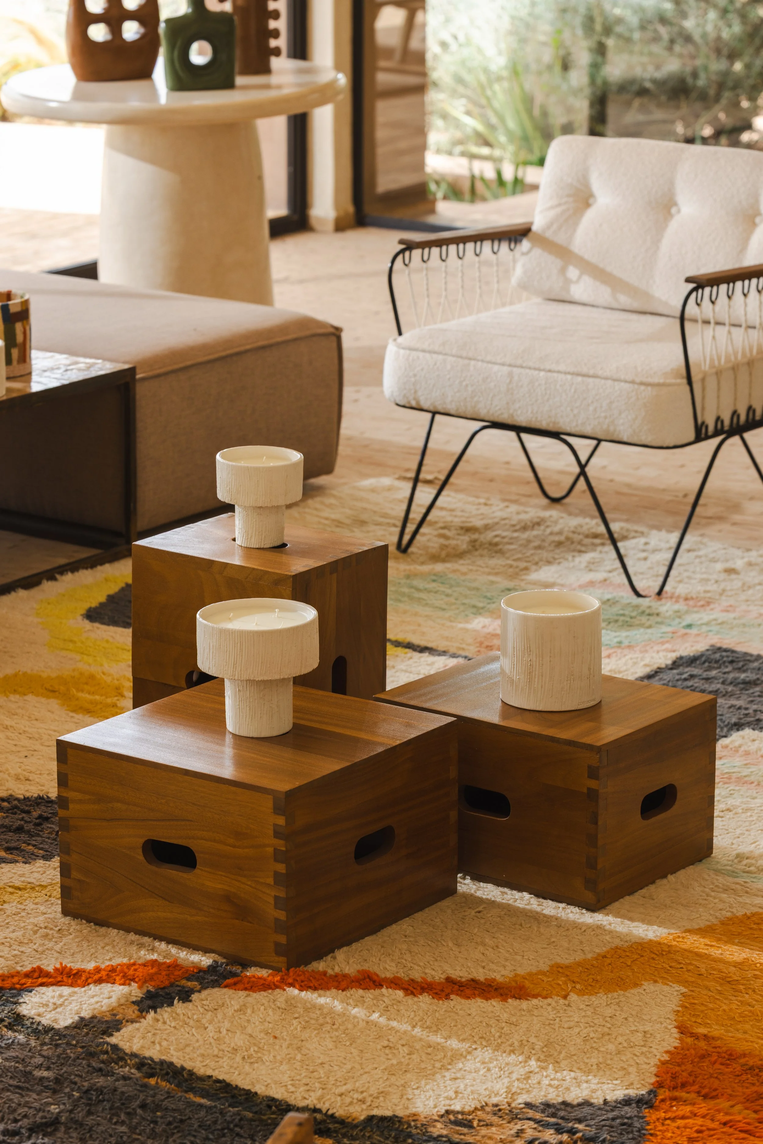 Bougie parfumée fleur d'oranger - coupe striée blanche