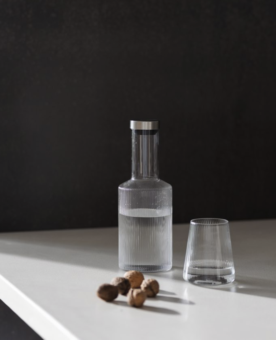 Verres striés - coloris transparent - lot de 4