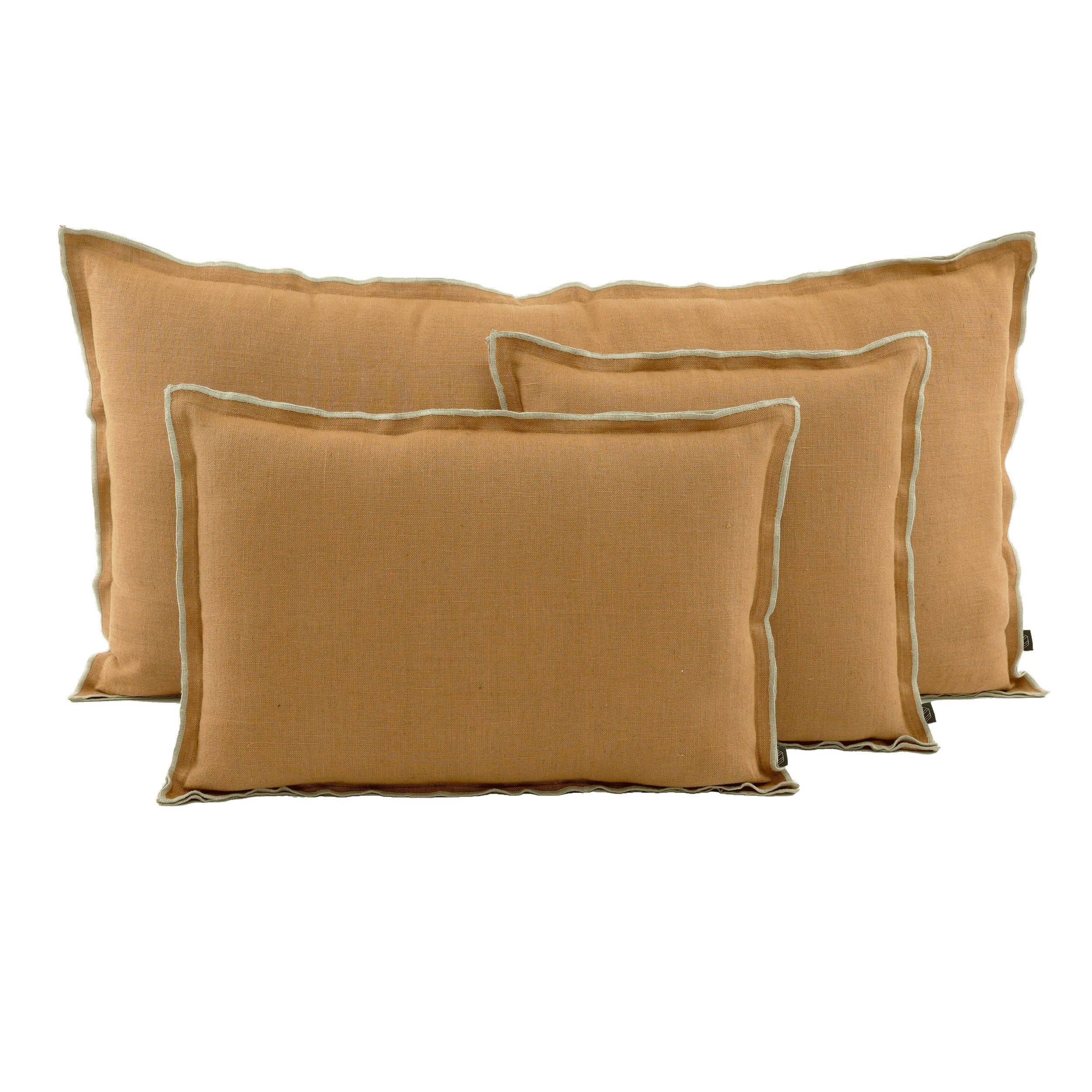 Housse de coussin lin - coloris tabac