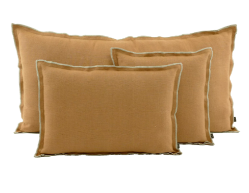 Housse de coussin lin - coloris tabac