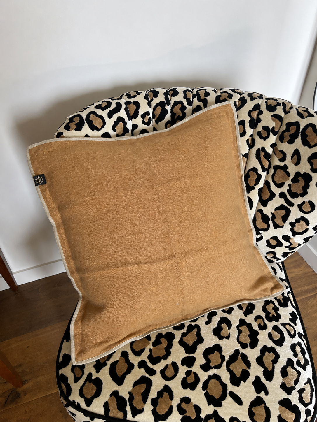 Housse de coussin lin - coloris tabac
