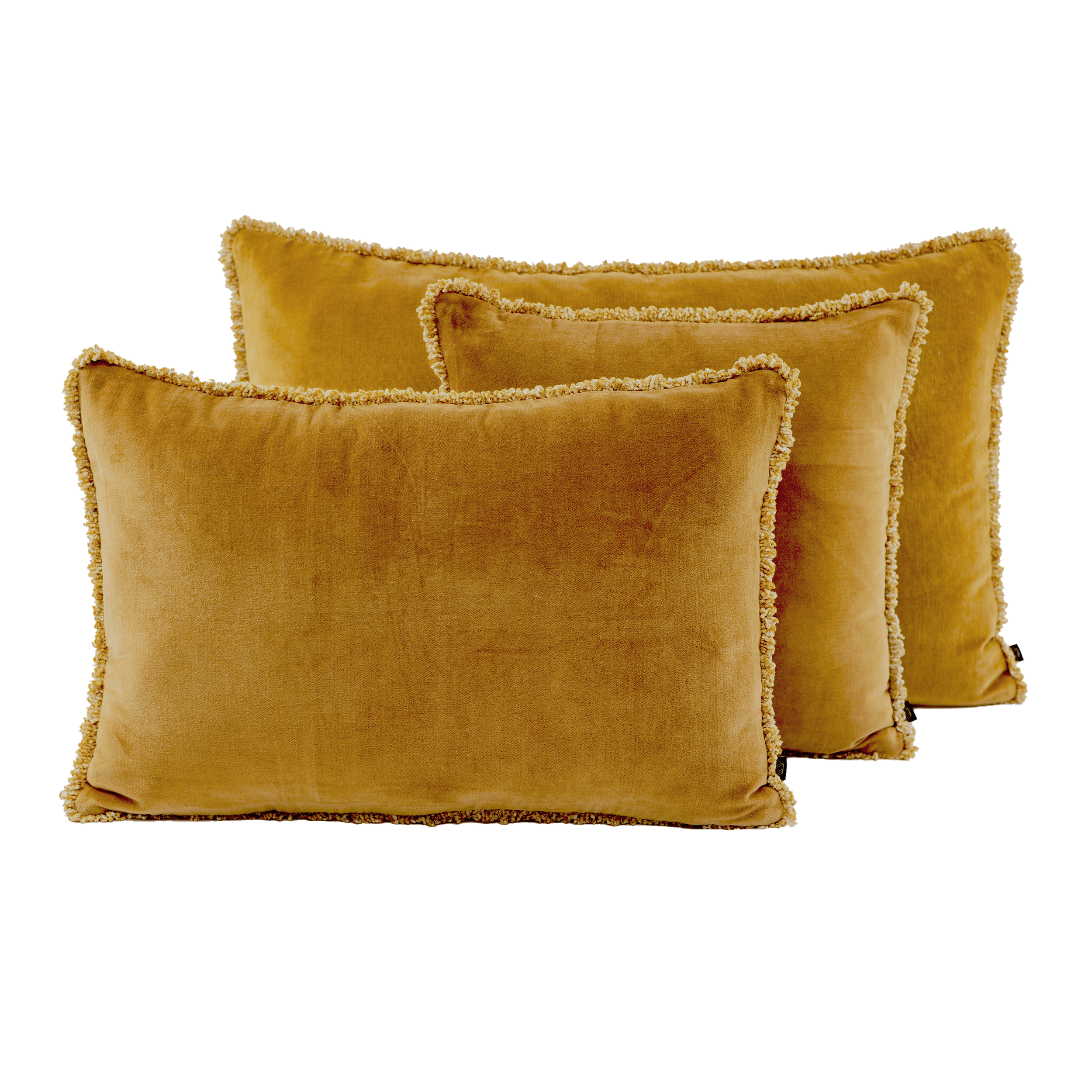 Housse de coussin & édredon Kobe - velours de coton - coloris cumin