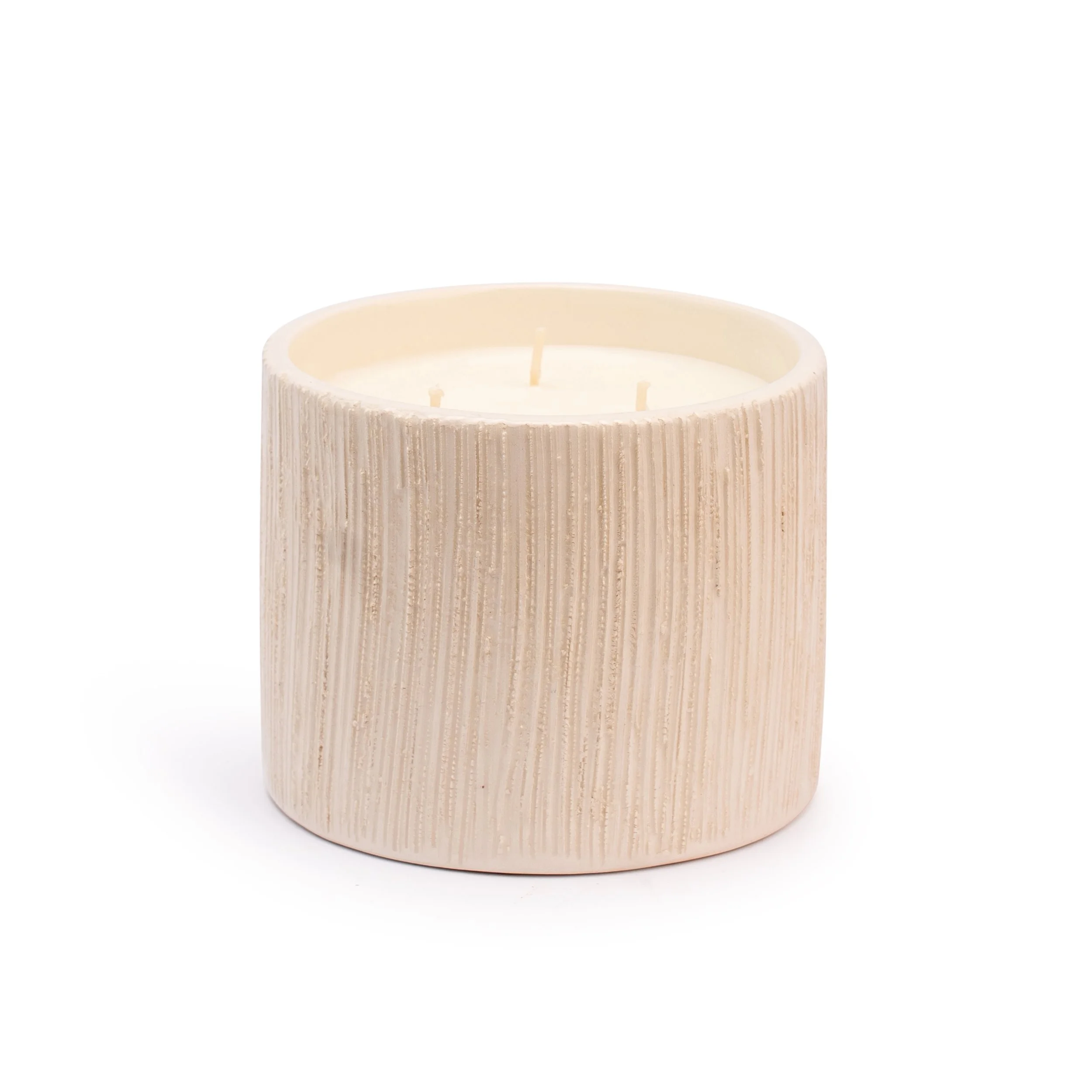 Bougie parfumée fleur d'oranger - céramique striée blanche