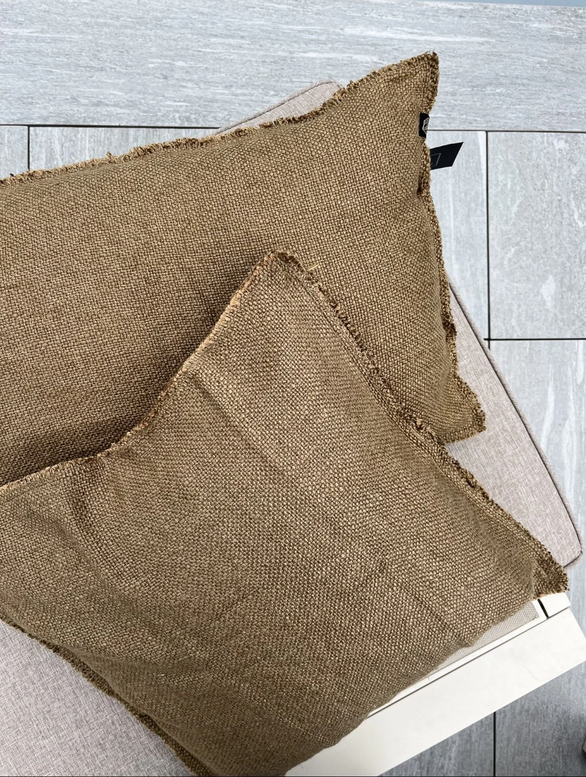 Housse de coussin en lin & coton - coloris gold