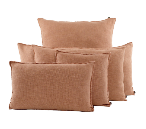Housse de coussin en lin & coton - coloris mocha