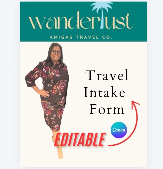 Client Intake Form Template for Travel Agents (Editable Canva Template)