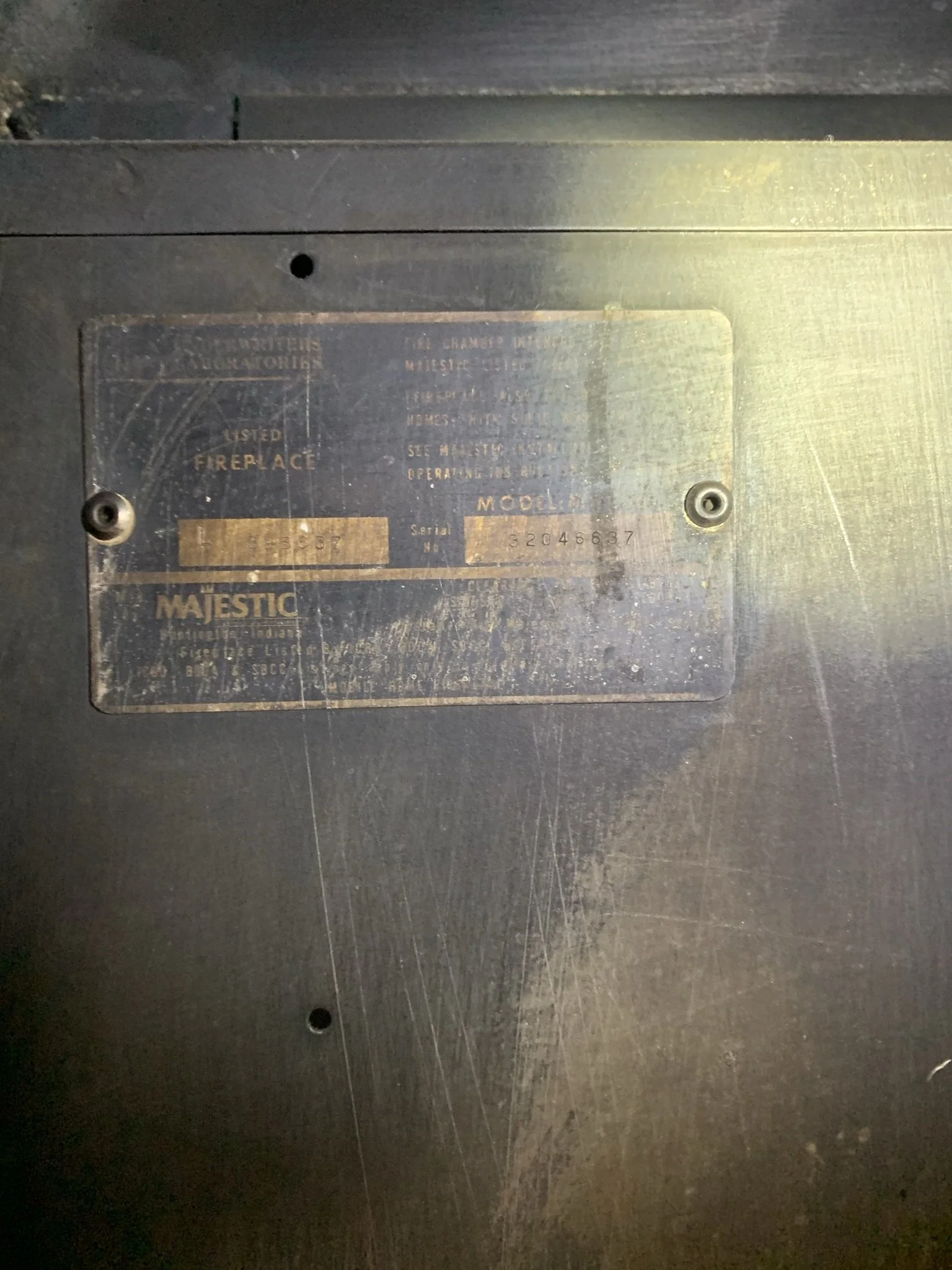Fireplace Data Tag