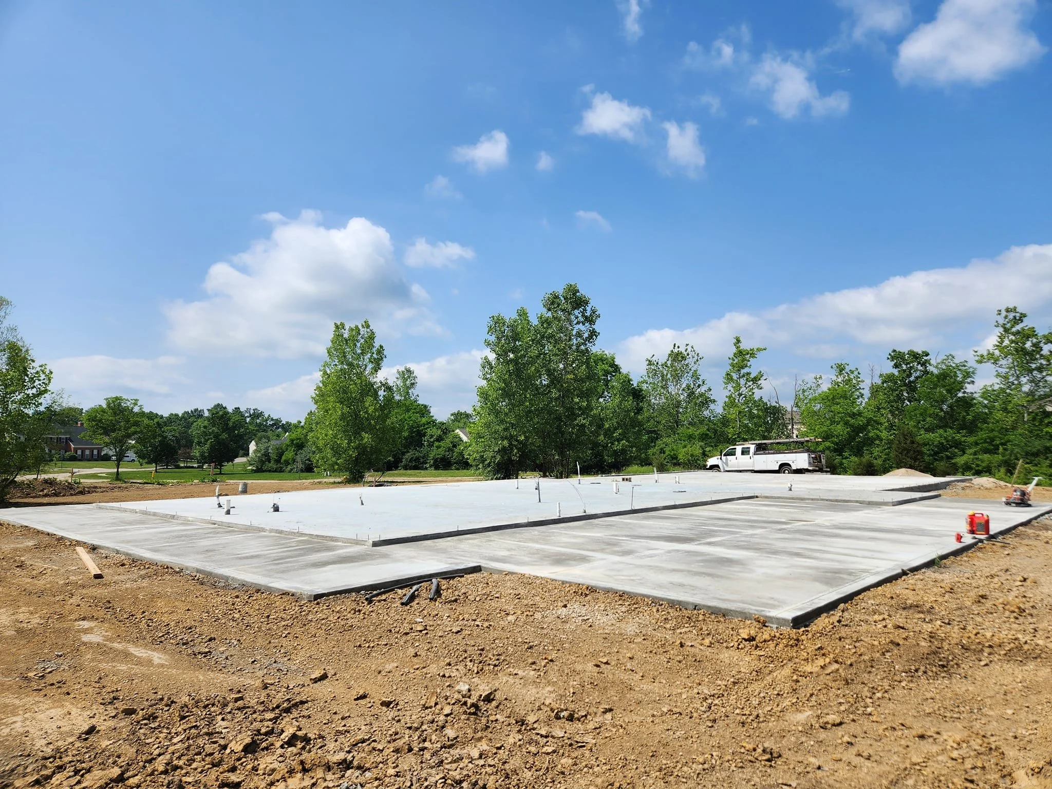 Cooncrete house slab with patios for future barndominuim