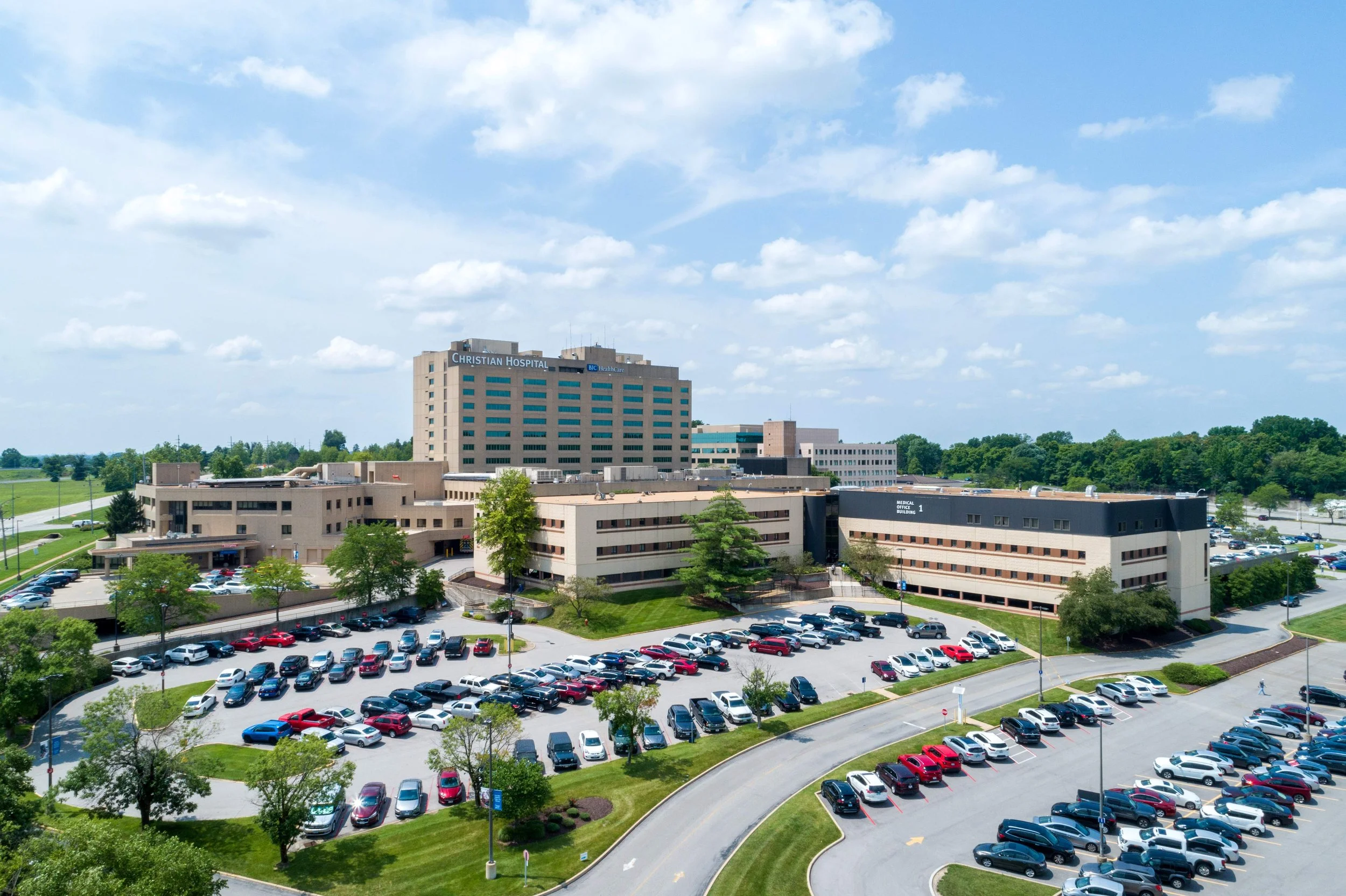 Image of Christian Hospital which borders Spanish Lake