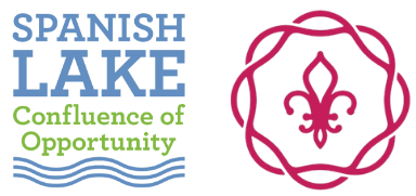 Project logo: Spanish Lake: Confluence of Opportunity and the St. Louis County Seal