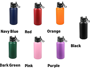 32 once Custom Stainless Steel Water Bottles - MULTIPLE COLORS AVAILABLE