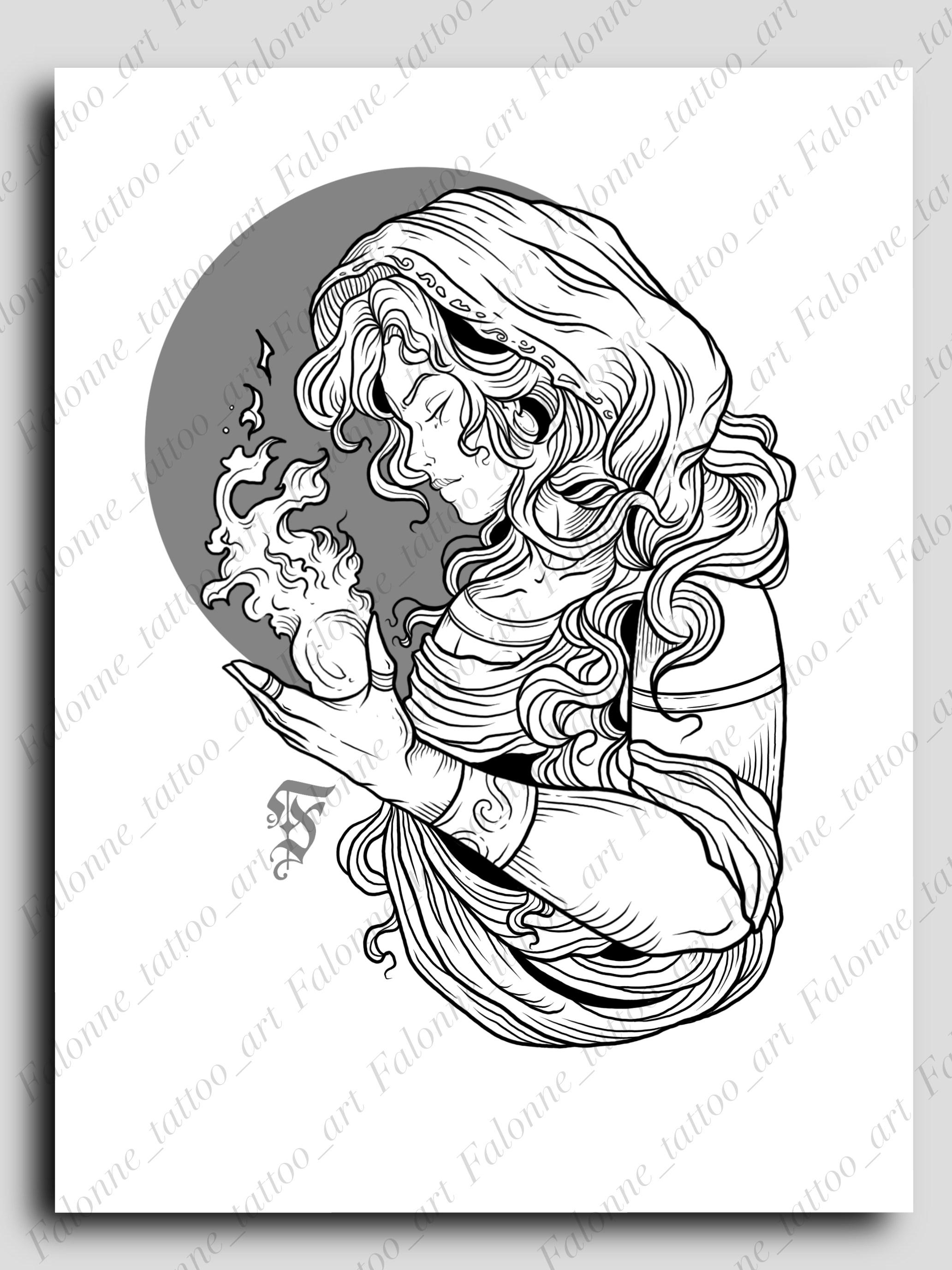 Print-illustration " Le coeur ardent"