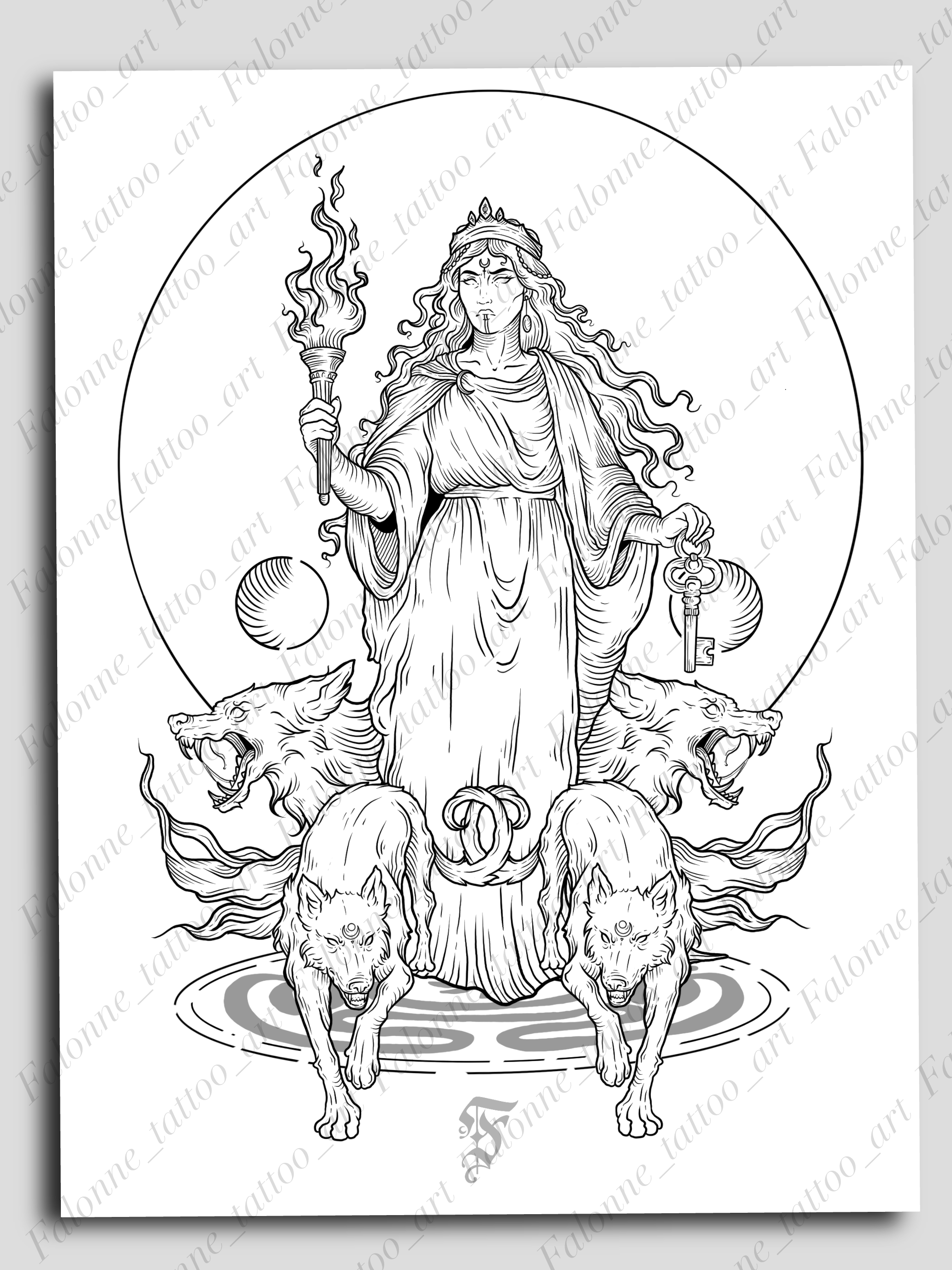 Print-illustration Hecate