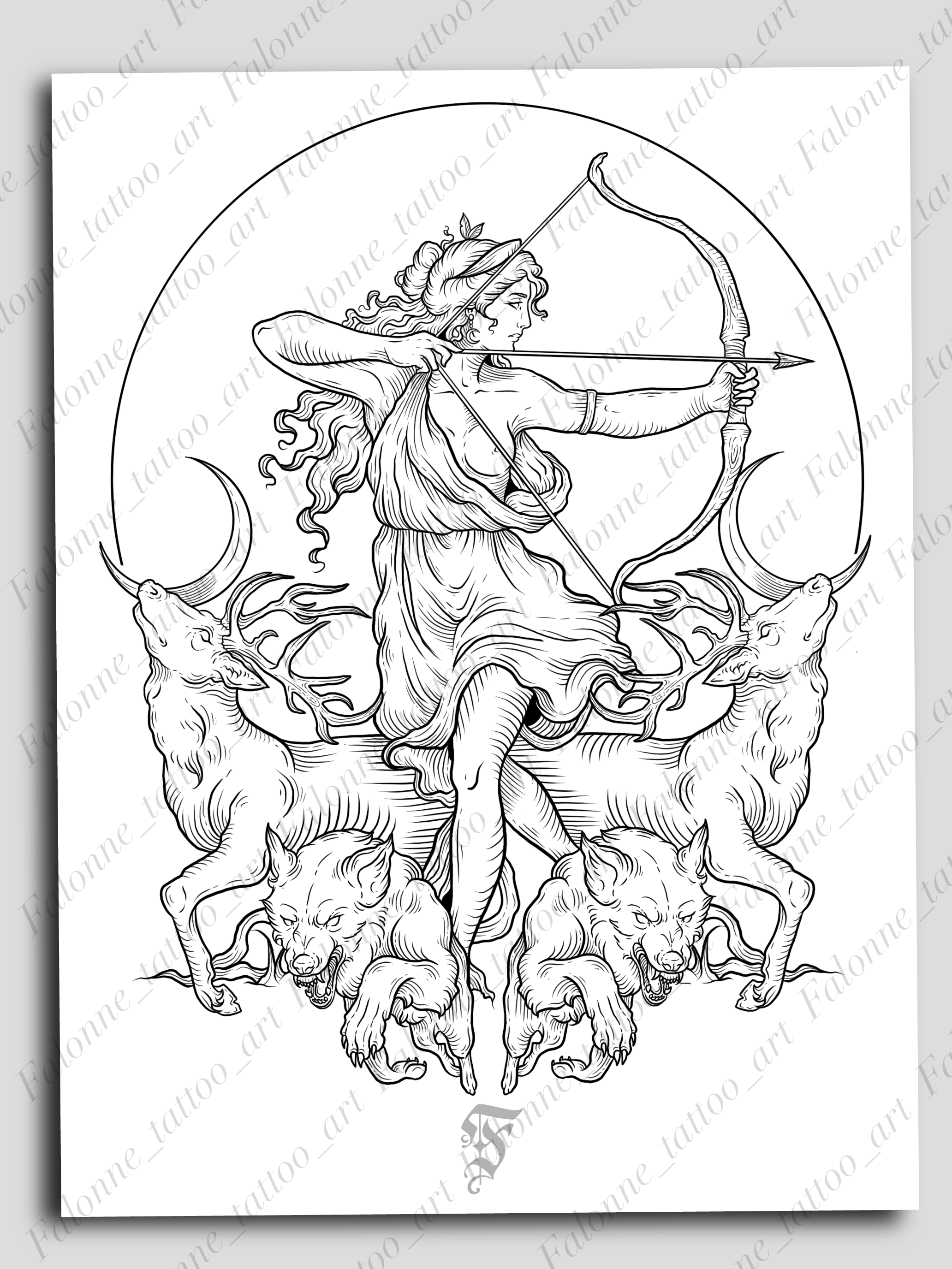 Print-illustration Artemis