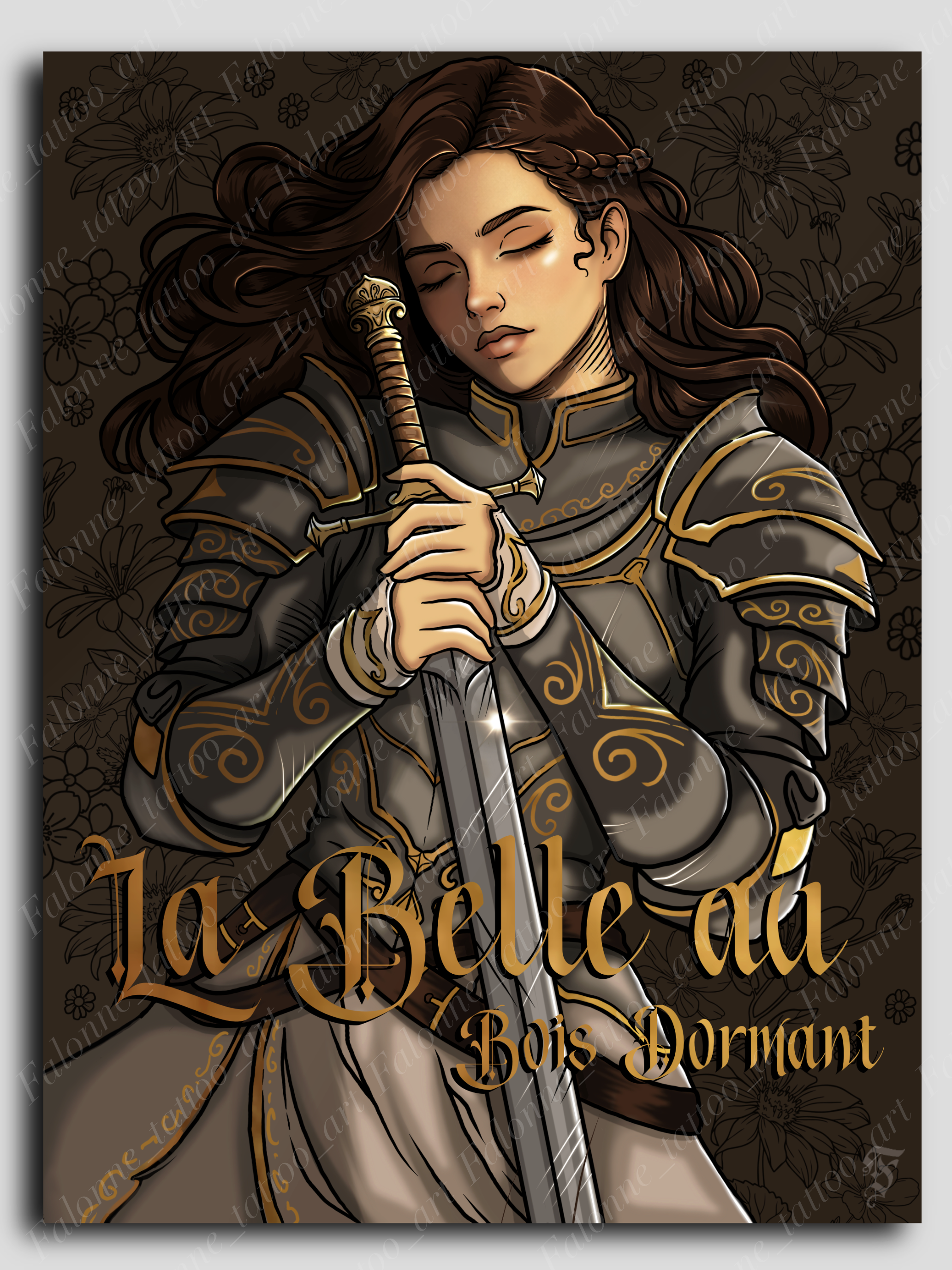 Print-illustration La belle au bois dormant