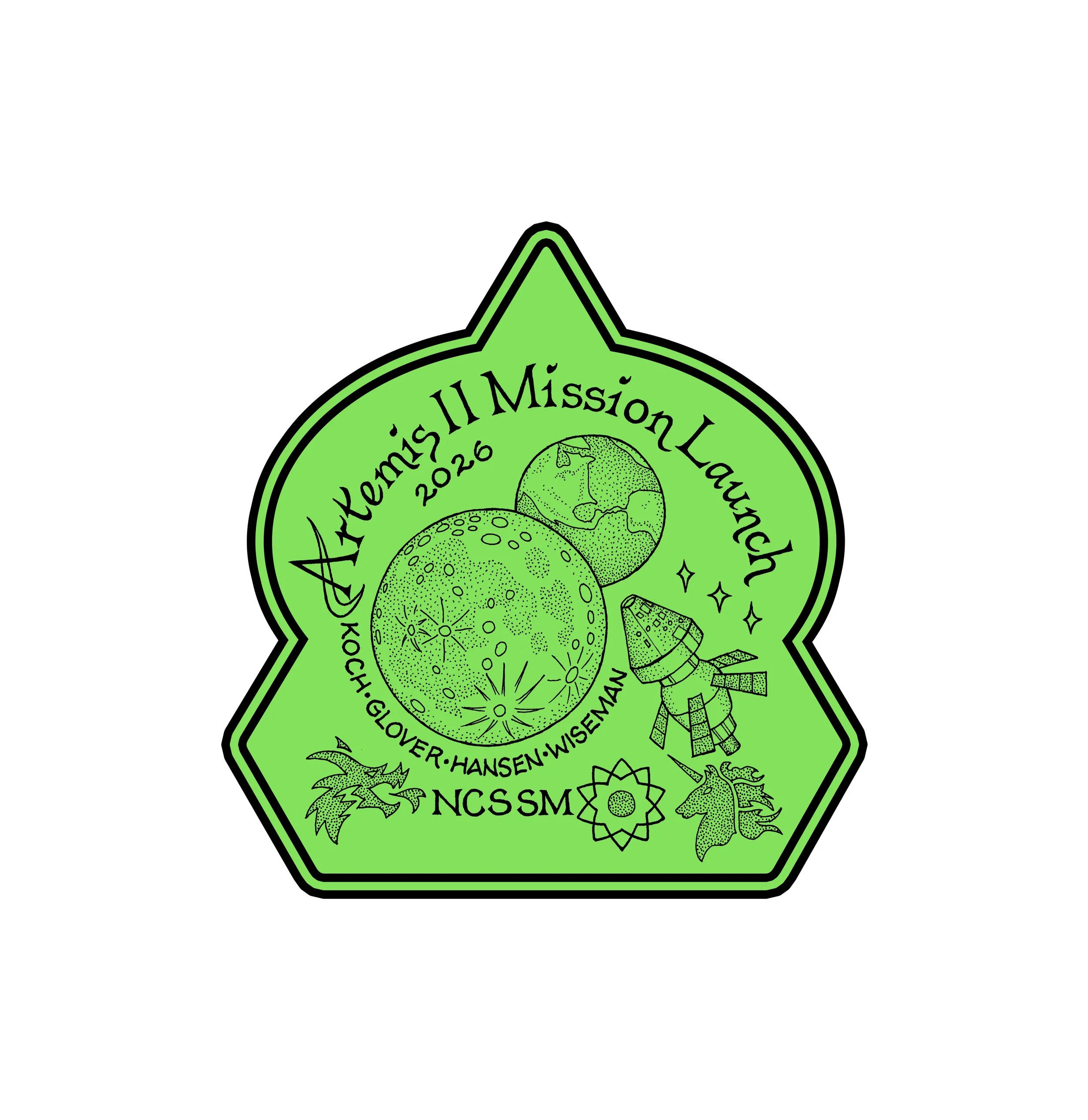 Artemis II Mission Launch sticker glow.jpg