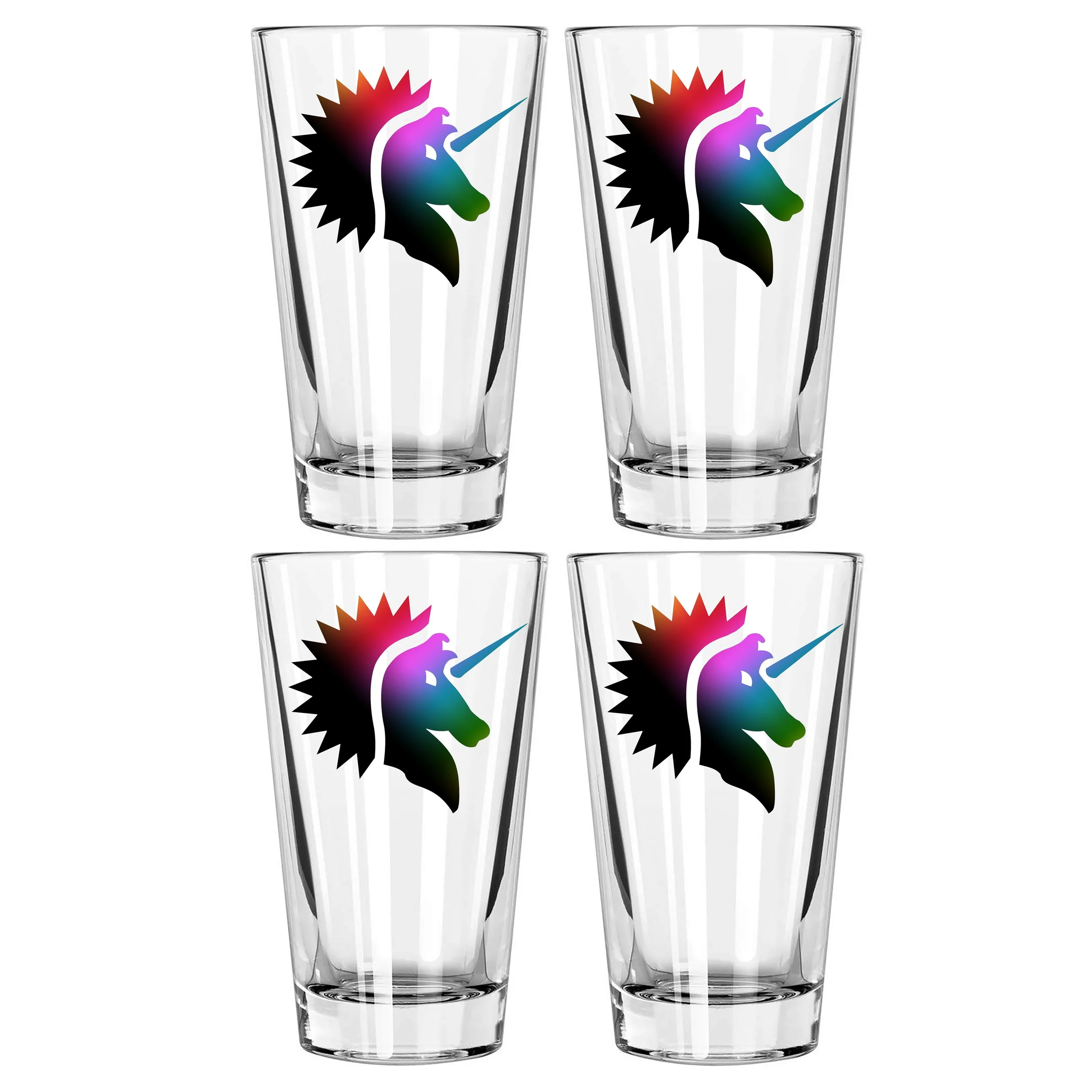 4x pint glass flaming diapercorn rainbow changing.jpg