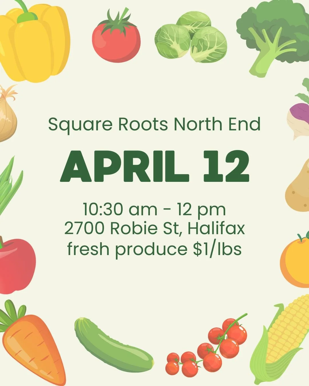 The countdown is on!! Our next veggie sale is taking place Sunday, April 12 at 2700 Robie St from 10:30 am until 12 pm 🥬🍅

RSVP Now: https://forms.gle/Ysypq7RLujmweYHJ6