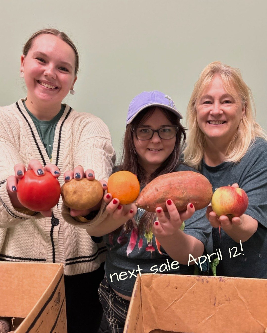 Our April Sale is taking place tomorrow!! We can't wait to see you Sunday, April 12 at 2700 Robie St from 10:30 am - 12 pm 

We will have more than 1500 lbs of apples, oranges, cucumbers, zucchini, buttercup squash, carrots, red beets, sweet potatoes
