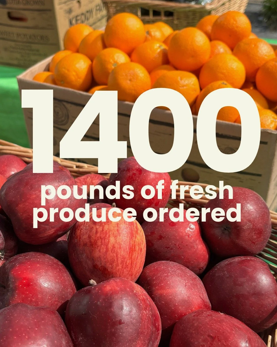 We're ready!! This Sunday, we will have more than 1400 lbs of honeycrisp apples, oranges, tomatoes, cucumbers, green peppers, zucchini, buttercup squash, sweet potatoes, carrots, green and red cabbage, potatoes and onions for just $1/lbs 🍅🥒🍊

Our 
