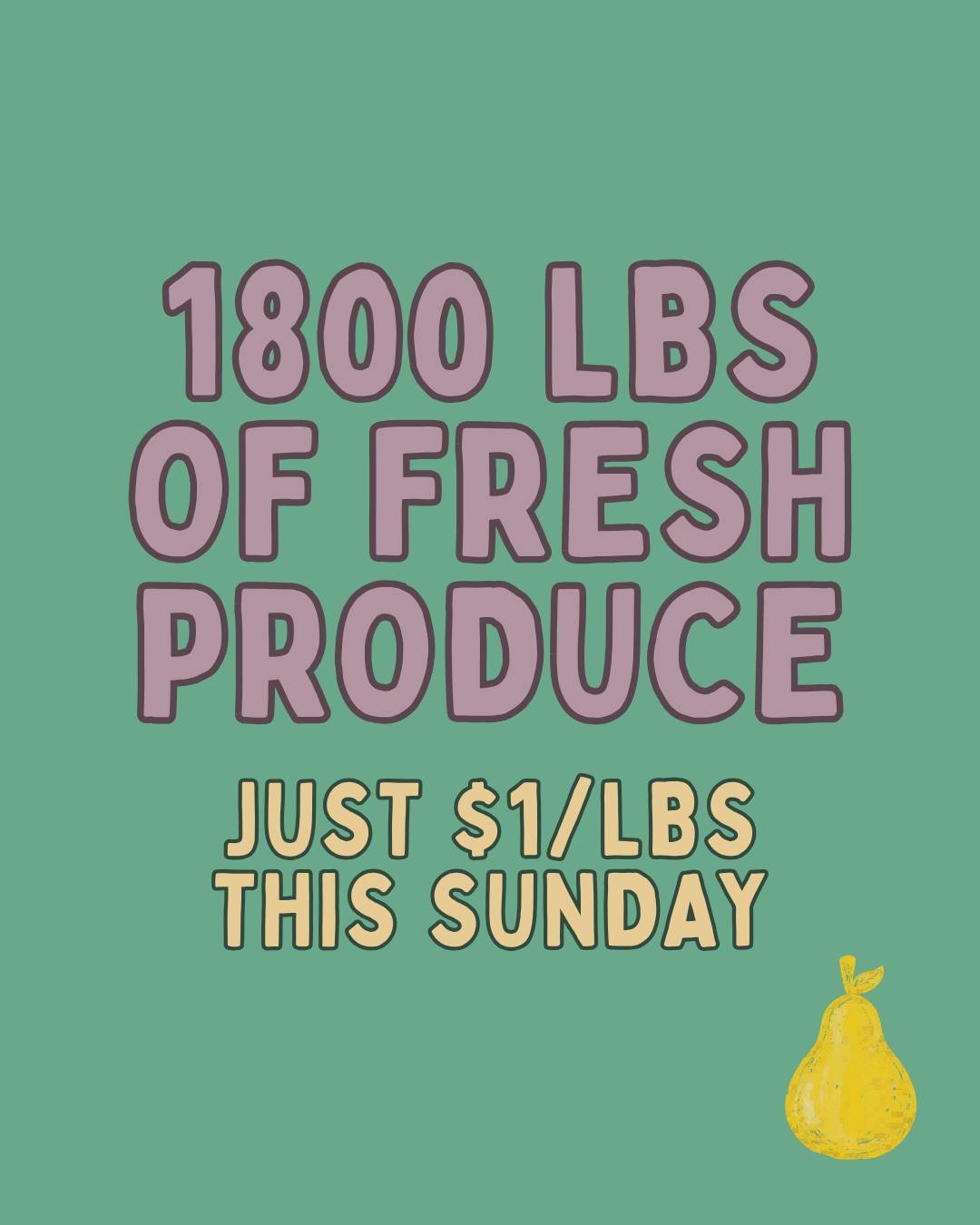 We're ready! Our September Veggie Sale is this Sunday, and we will have more than 1800 lbs of fresh produce for just $1/lbs 🫑🍅

We will have apples, pears, corn, tomatoes, cucumbers, beets, green, yellow and red bell peppers, green cabbage, carrots