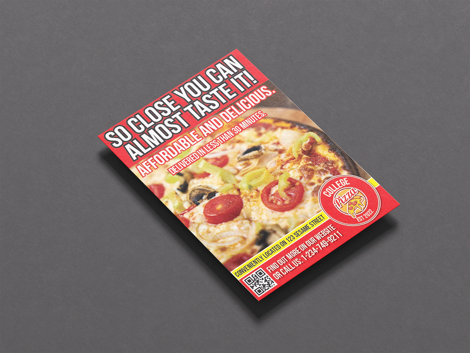 College Pizza Ad