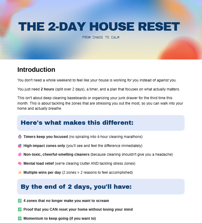 The 2-Day House Reset: From Chaos to Calm